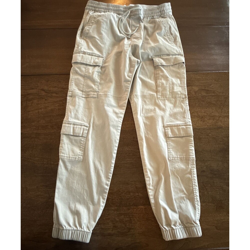 Hollister Advanced Stretch Skinny Cargo Joggers Men's XL Khaki Tan Drawstring